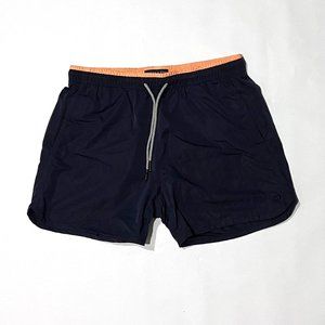 Blue Scotch & Soda Swim Trunks with Pink Stripe